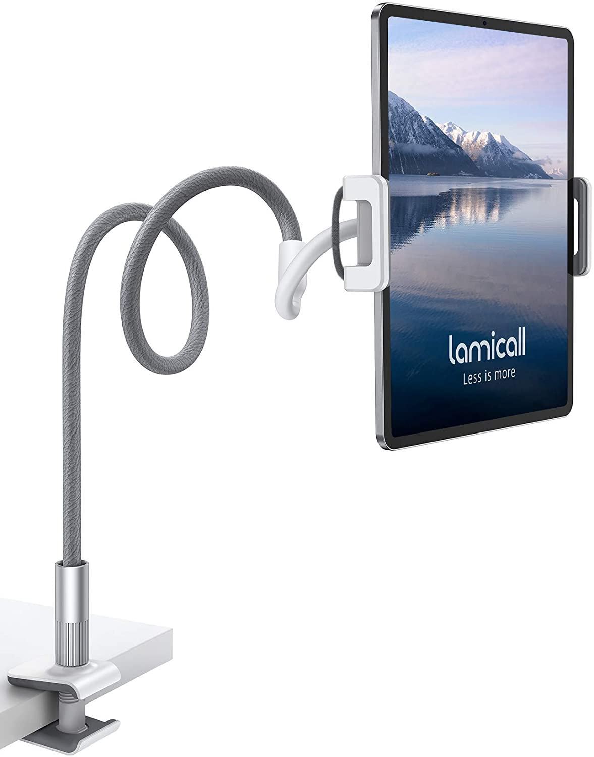 Lamicall LS02 Gooseneck Flexible Stand/Arm for Smartphone/Tablet 4-10.5  Inches, 88cm Height, Gray