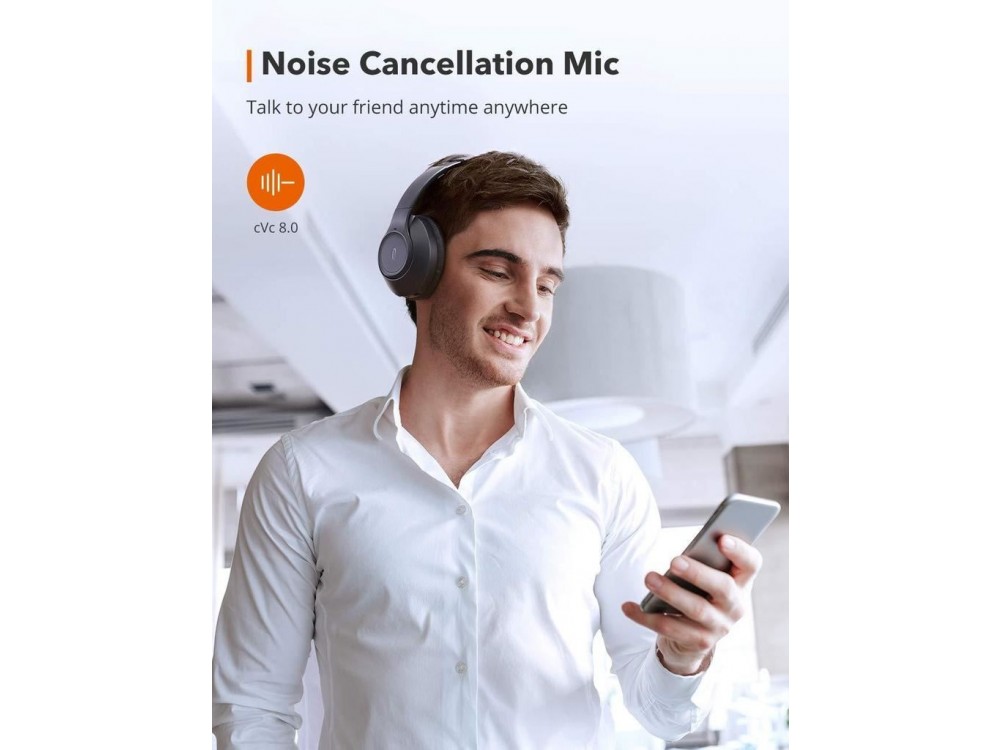 TaoTronics SoundSurge 55 Bluetooth ακουστικά με Active Noise Cancelling, aptX, CVC8.0, 30H Μπαταρία, Μαύρα - TT-BH055