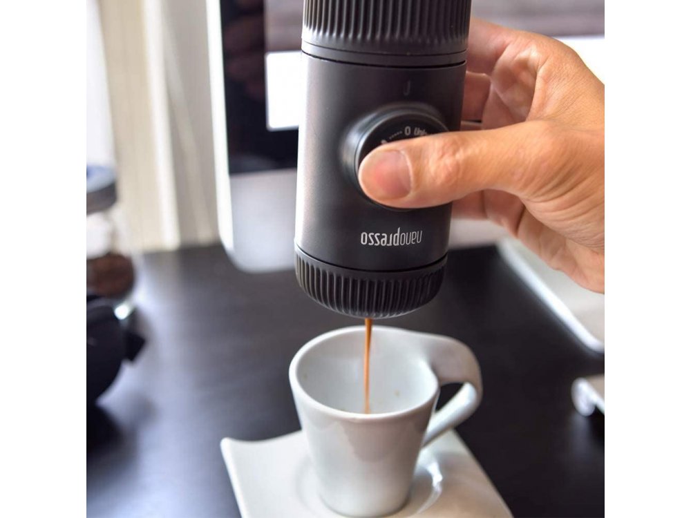 Wacaco Nanopresso GR Φορητή Μηχανή Espresso Για Αλεσμένο Καφέ, με Προστατευτική Θήκη, Grey