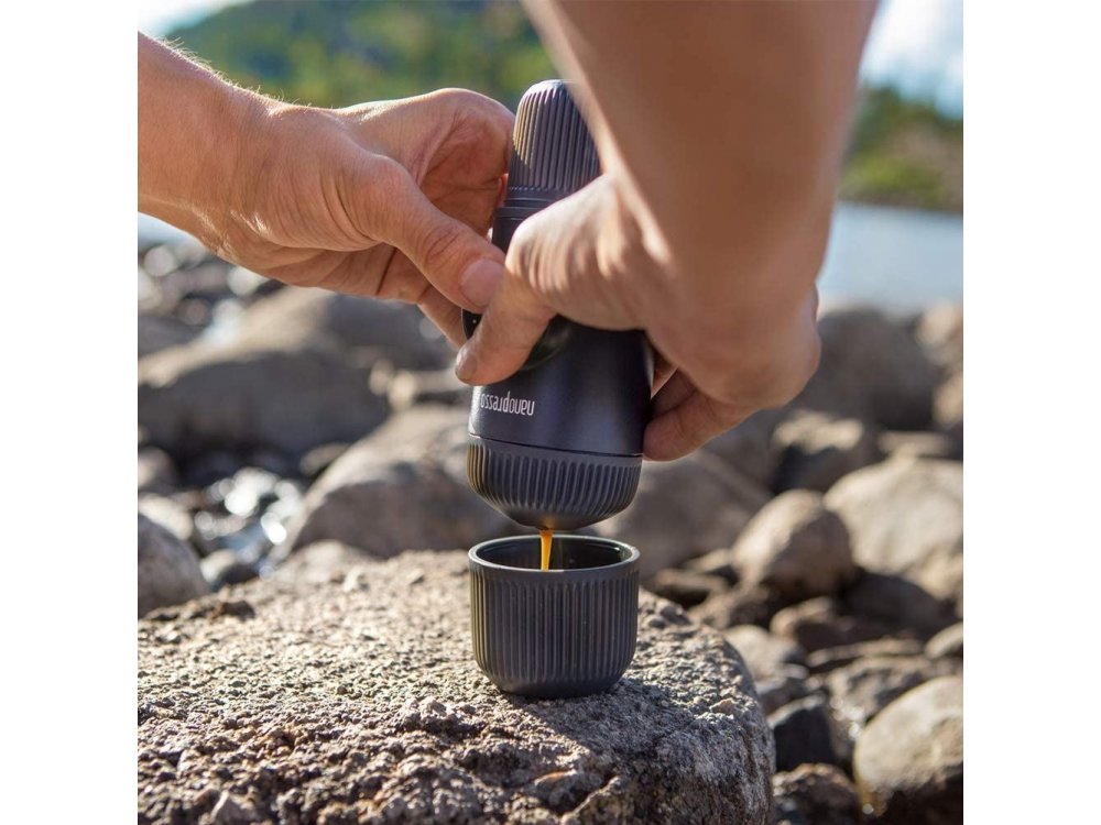 Wacaco Nanopresso GR Φορητή Μηχανή Espresso Για Αλεσμένο Καφέ, με Προστατευτική Θήκη, Grey