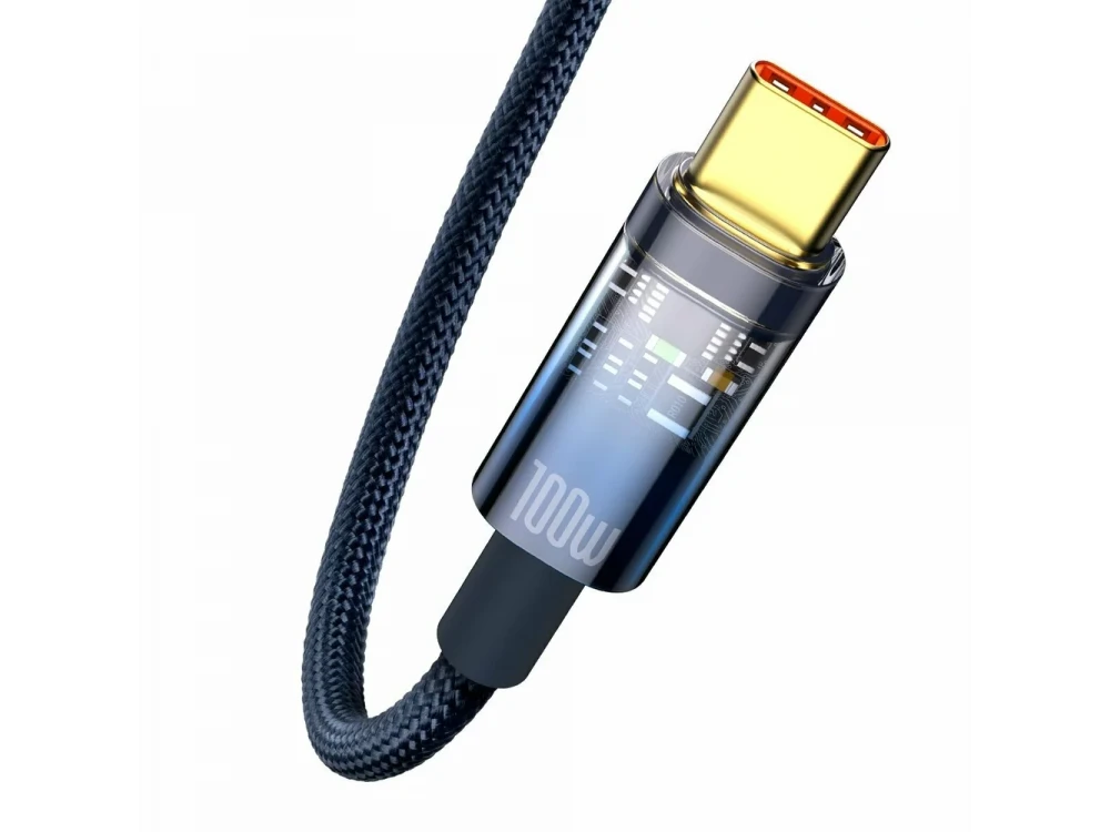 Baseus Explorer Cable USB-A to USB-C 100W with Nylon Weaving 1m, Blue