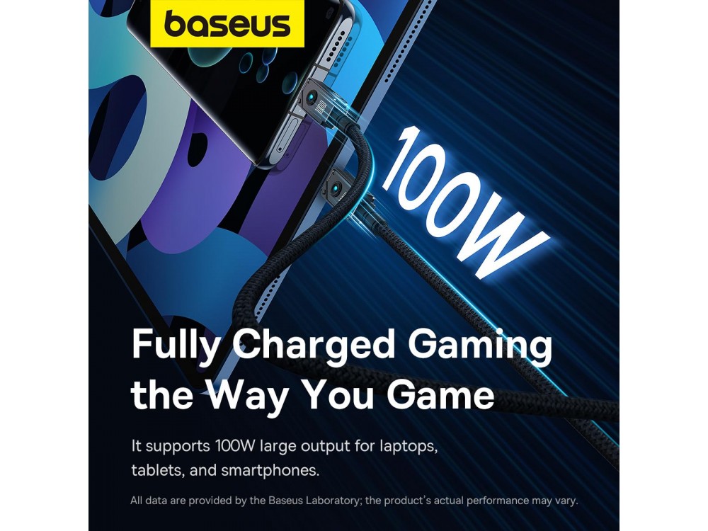 Baseus Unbreakable Series USB-C σε USB-C Καλώδιο 1μ. με Fiber ύφανση, Υποστήριξη PD3.0/QC4.0/FCP & 5A / 100W, Black