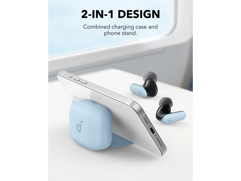 Anker P30i In-ear Bluetooth Ακουστικά IP54, με Smart NC, 2-in-1 Θήκη/Stand & Διάρκεια Μπαταρίας έως 10 Ώρες, Blue