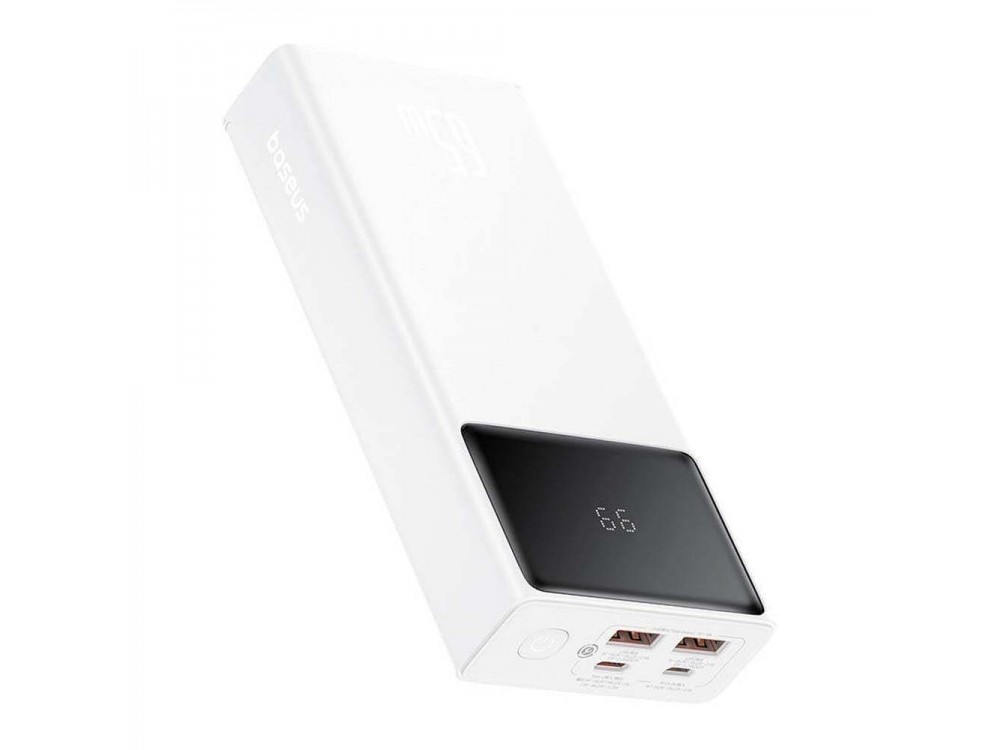 Baseus Star-Lord Power Bank 20000mAh 65W, Με Ψηφιακή Ένδειξη, 2xUSB-A & 1xUSB-C, Λευκό