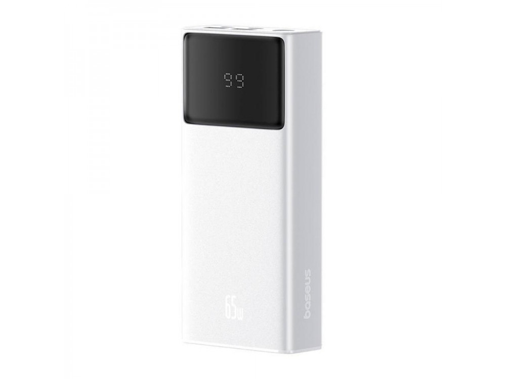 Baseus Star-Lord Power Bank 20000mAh 65W, with Digital Display, 2xUSB-A & 1xUSB-C, White