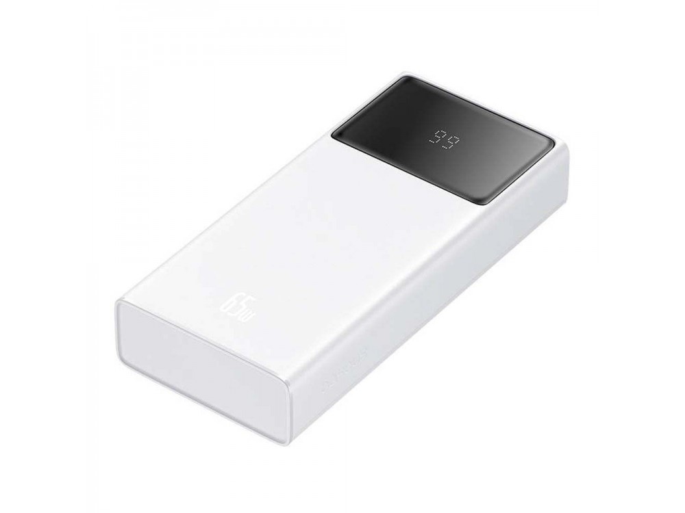 Baseus Star-Lord Power Bank 20000mAh 65W, with Digital Display, 2xUSB-A & 1xUSB-C, White