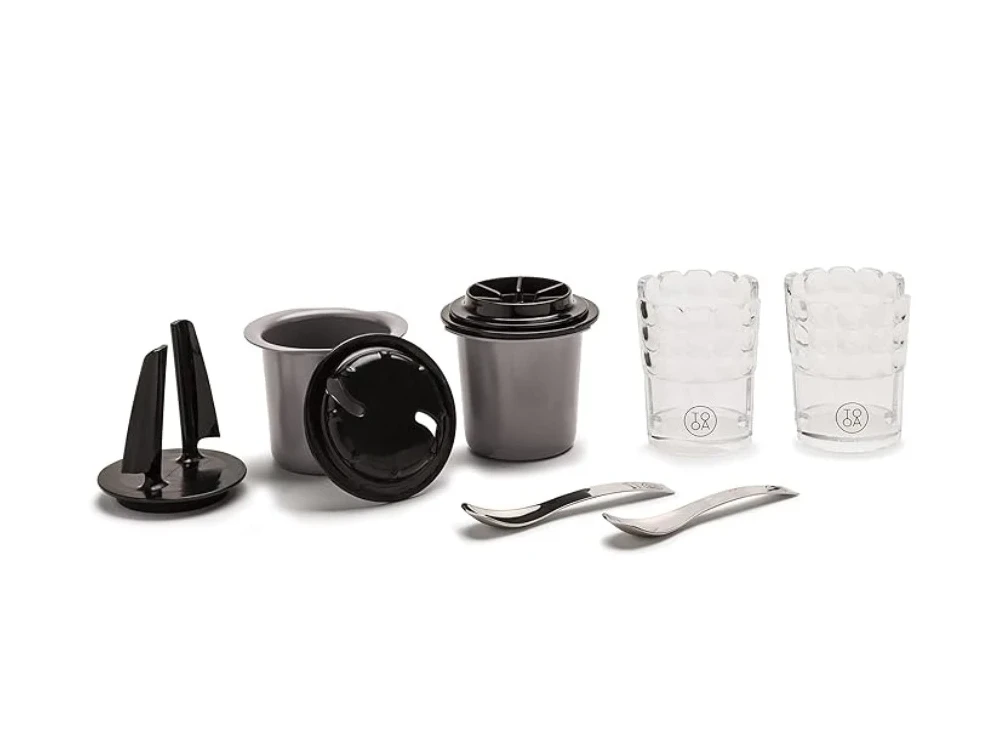 TooA Kit 2 beakers + 2 cup holders + 2 spoons, Σετ με 2 Θήκες Μίξης, Κυπελάκια και Κουταλάκια για Gelato