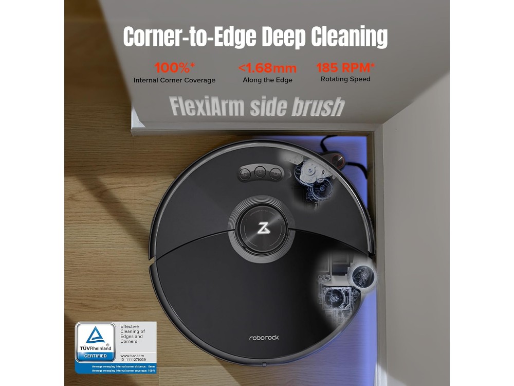 Roborock S8 MaxV Ultra - Smart Robot Vacuum / Mopping Cleaner 10.000Pa με Αυτοκαθαριζόμενη Σφουγγαρίστρα & Dock, Black