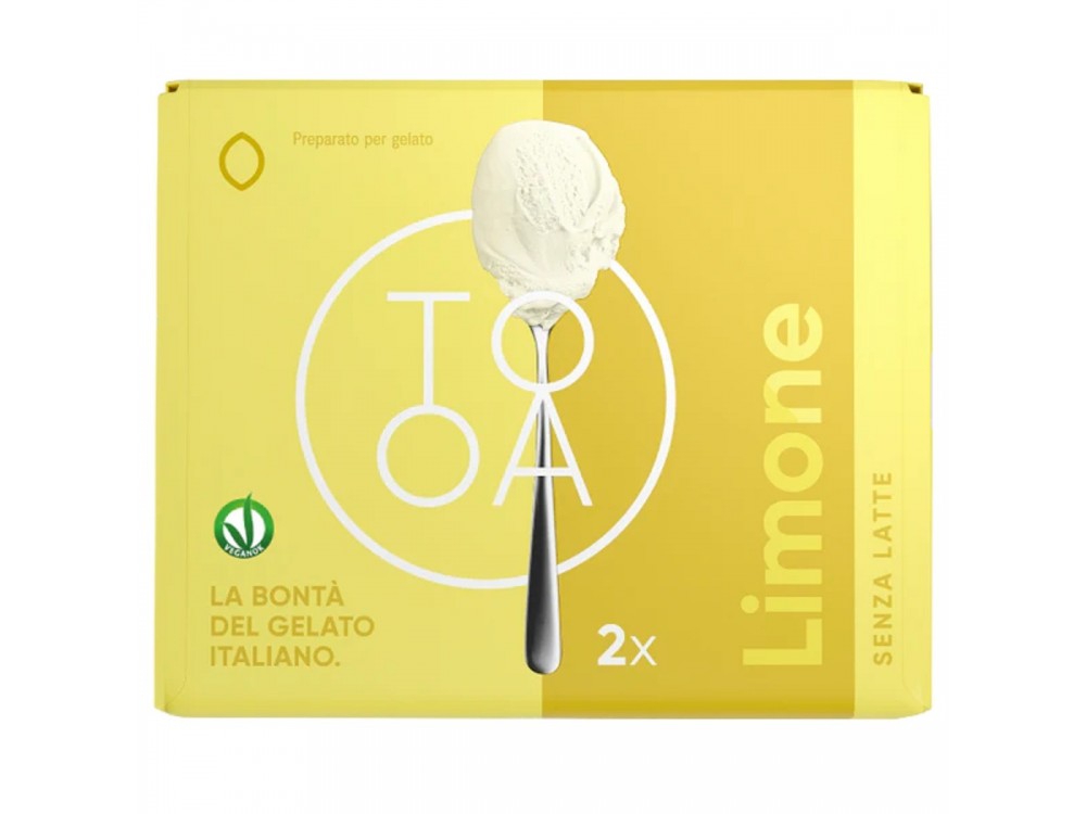 Limone TooA Gelato Vegan with Sorrento Lemon, from 100% Natural Ingredients, Free of Preservatives, Gluten & Lactose (Set of 2 Pods)