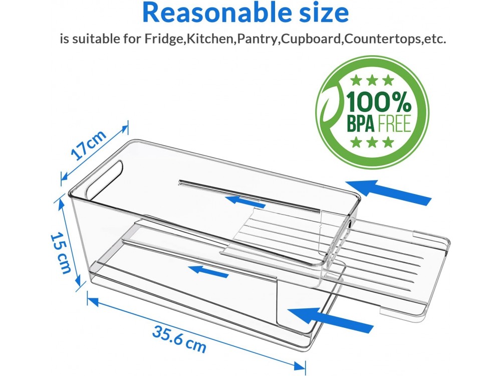 AJ Rolling Can Dispenser, Θήκη Ψυγείου Αναψυκτικών / Μπίρας 330ml, με Κλίση για Κύληση των Κουτιών