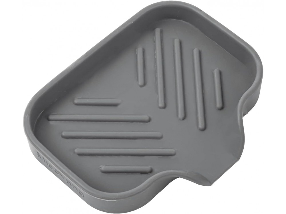 AJ Silicone Bathroom Soap Dish with Drain Spout 12x10cm, Θήκη Νεροχύτη από Σιλικόνη Small, Grey