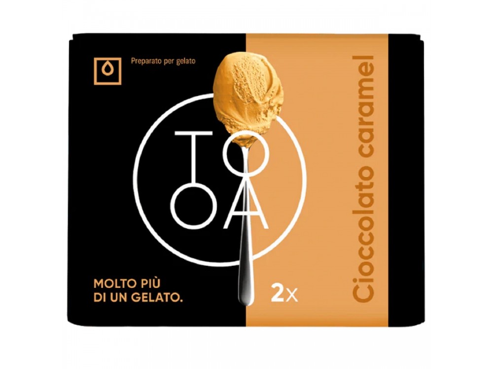 Cioccolato Caramel TooA Gelato with Toffee Caramel, from 100% Natural Ingredients, No Preservatives & Gluten (Set of 2 Pods)