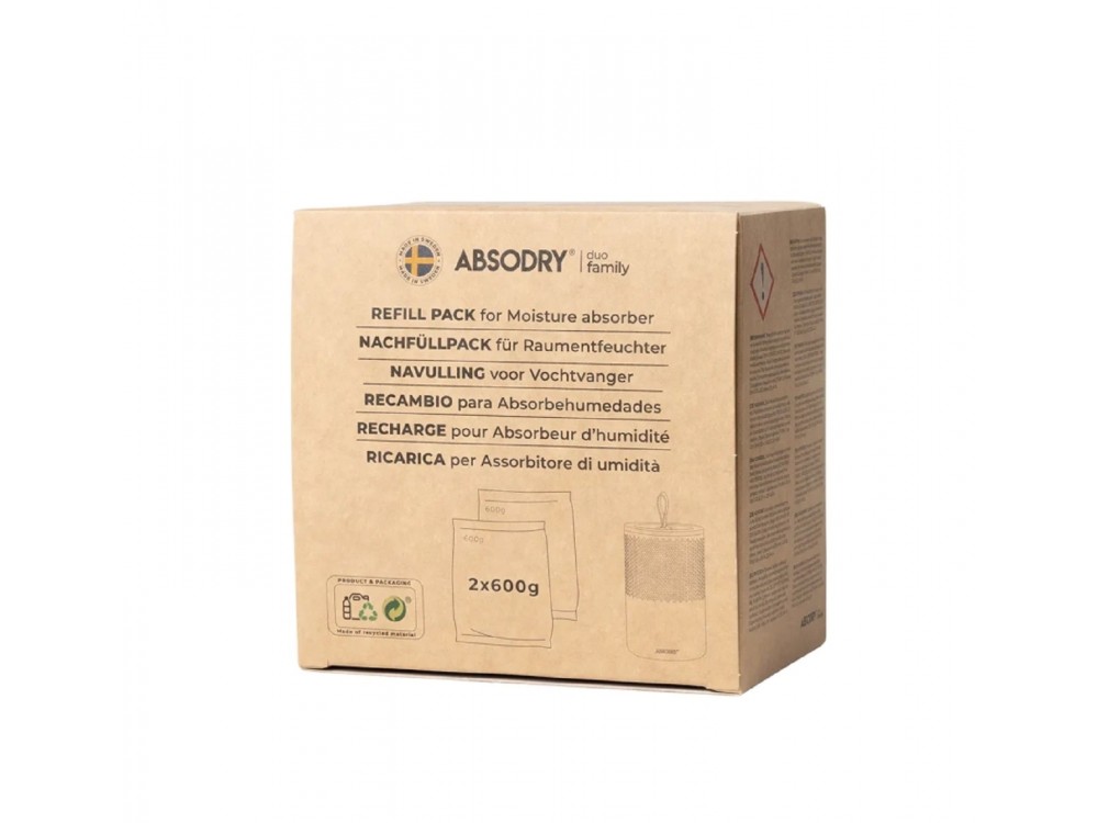 Absodry Duo Family Refill Bags, Ανταλλακτικά για Αφυγραντήρα Absodry Duo Family Bag, Σετ των 2