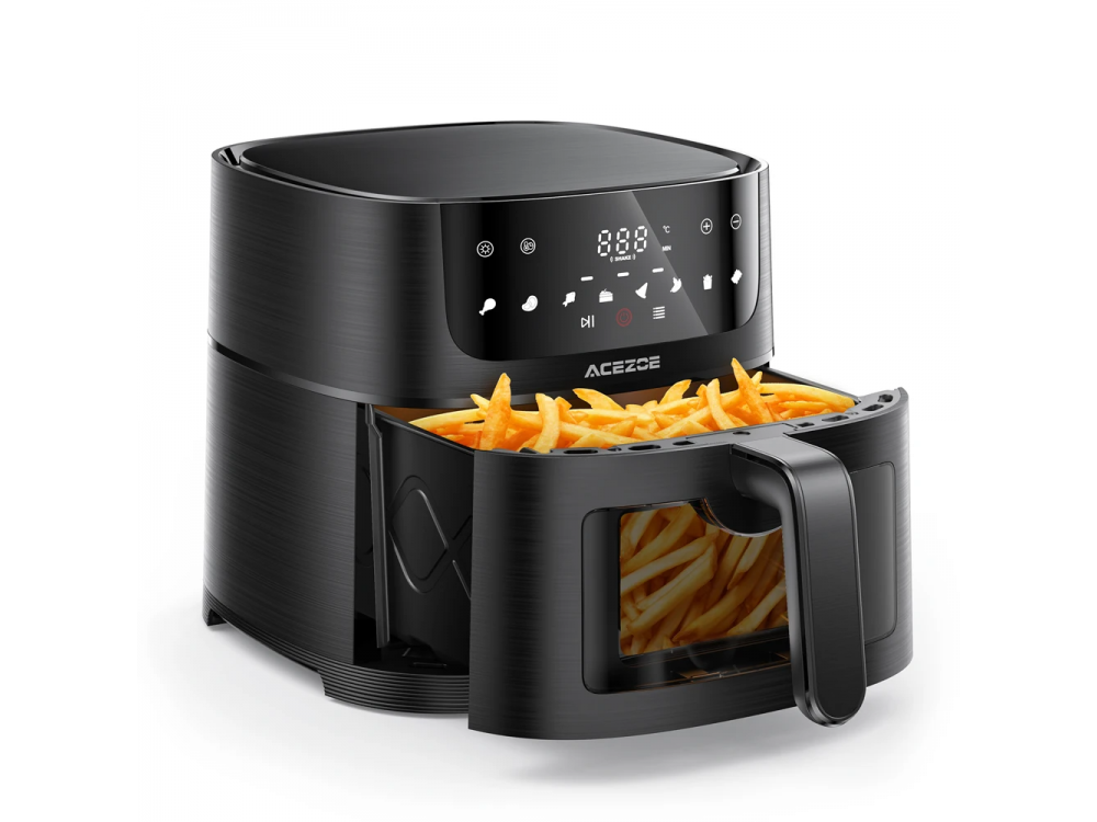 Acezoe Premium 7L Air Fryer, Φριτέζα Αέρος XXL, με Τζάμι Ελέγχου Ψησίματος, 1500W, 8 Preset Menus & Touch Panel