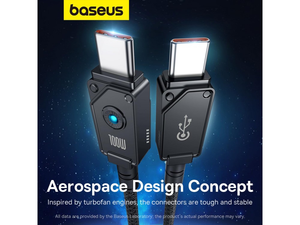 Baseus Unbreakable Series USB-C σε USB-C Καλώδιο 1μ. με Fiber ύφανση, Υποστήριξη PD3.0/QC4.0/FCP & 5A / 100W, Black