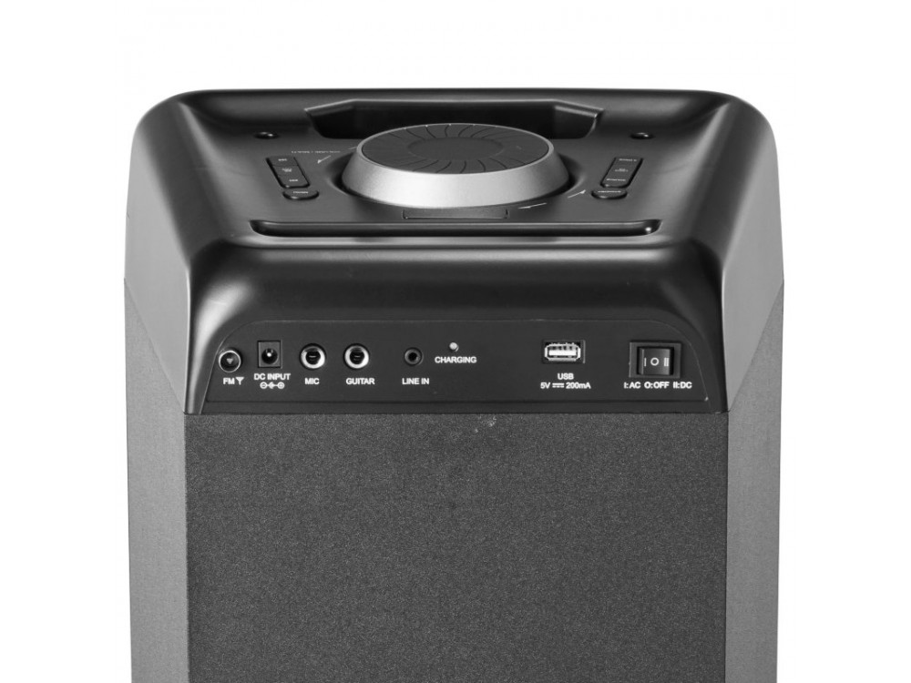 Akai DJ-880 Party Speaker, 100W RMS Portable Bluetooth Speaker with Mic & Instrument Jack - Open Package