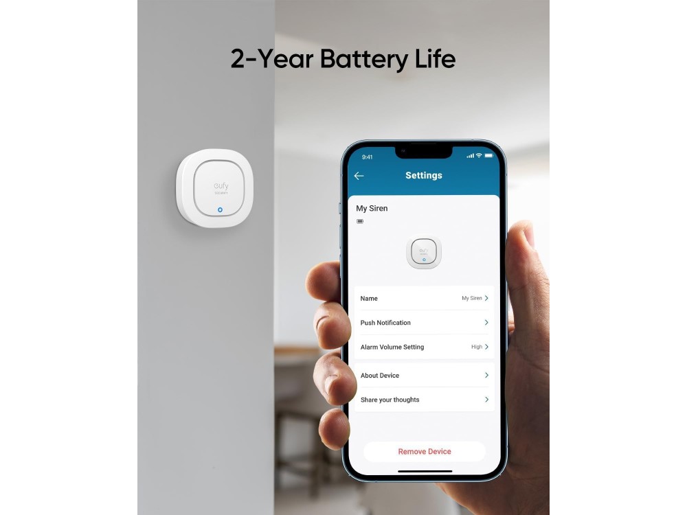 Anker Eufy Security Siren, Ασύρματη Σειρήνα 105dB, IP65, 2-Year Battery Life για χρήση με EufyCam Κέντρο (HomeBase 2 & 3)