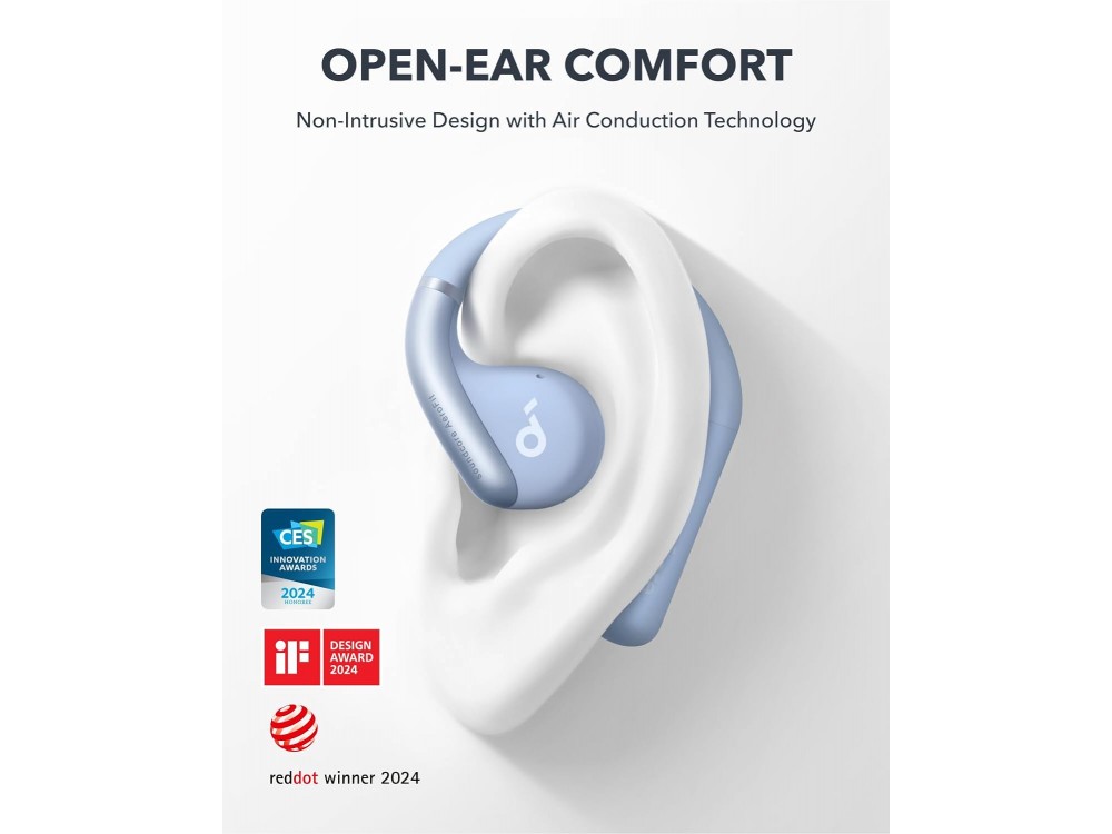 Anker Soundcore AeroFit Bluetooth 5.3 Ακουστικά Open-Ear με BassUp, IPX7 & APP, Blue/Grey