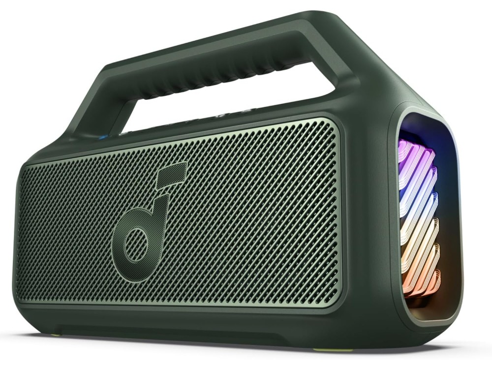 Anker Soundcore Boom 2, Φορητό Bluetooth Ηχείο 80W, IPX7 με BassUp 2.0, Built-in Subwoofer, RGB Lights & 24H Playtime, Green