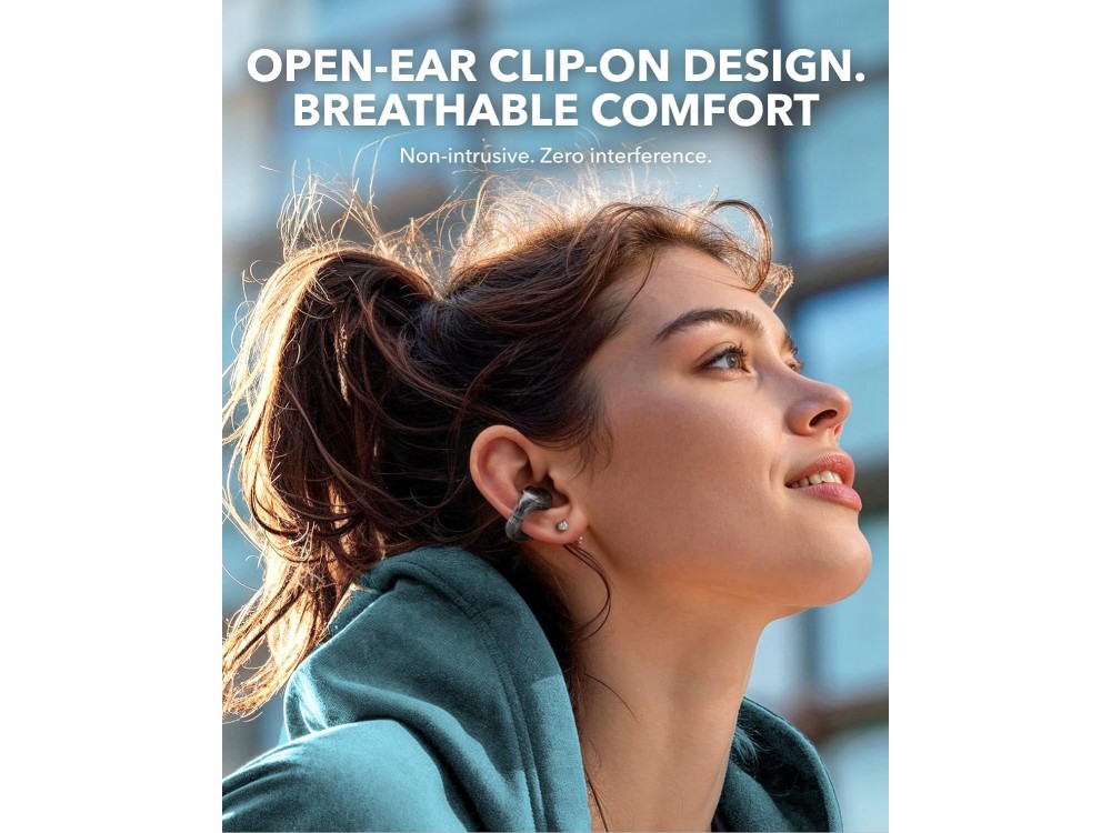 Anker Soundcore C30i Bluetooth 5.3 Earbuds, Open-Ear Design, Waterproof & Up to 30 Hours Playtime, Black