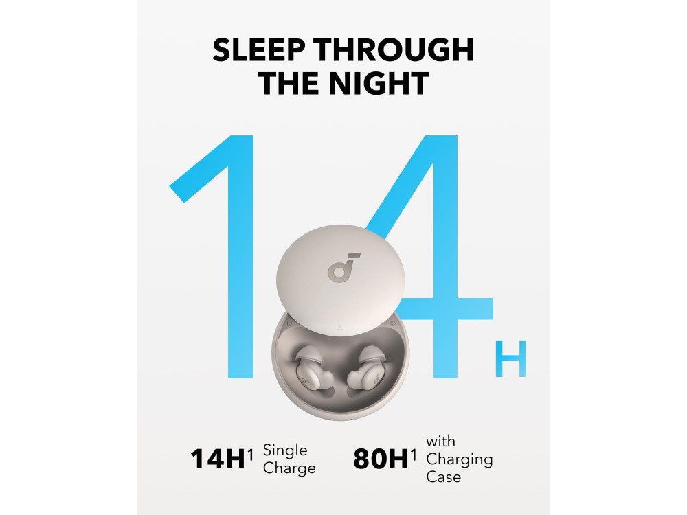 Anker Soundcore Sleep A20, Noise Blocking Ακουστικά Ύπνου Bluetooth 5.3 με 80H Playtime, Slumber Beige