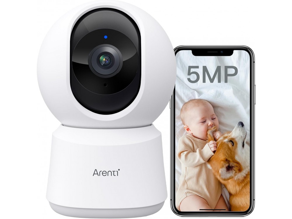 Arenti P2F IP Camera 3K, 360° Pan & Tilt, Νυχτερινή όραση, 2-Way Audio, WiFi και ανίχνευση κίνησης με Human & Pet AI, White