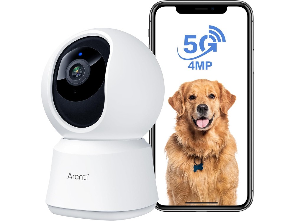 Arenti P2Q IP Camera 2.5K, 4MP 360° Pan & Tilt, Νυχτερινή όραση, 2-Way Audio, WiFi & ανίχνευση κίνησης με Human & Pet AI, White