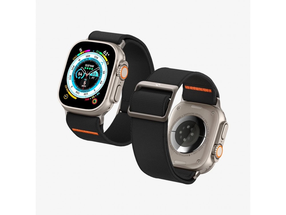 Spigen Lite Fit Ultra Apple Watch 44 / 45 / 46mm / Ultra 49mm, Ανταλλακτικό Λουράκι Υφασμάτινο, Black