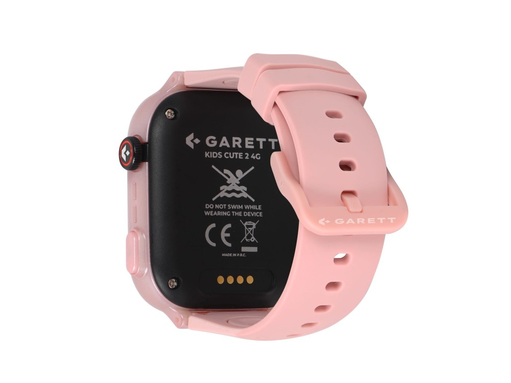 Garett Kids Cute 2 4G, Children's Ultra-thin Smartwatch with 1.83" Screen, GPS, 7 Games & Face Unlock Function, Pink