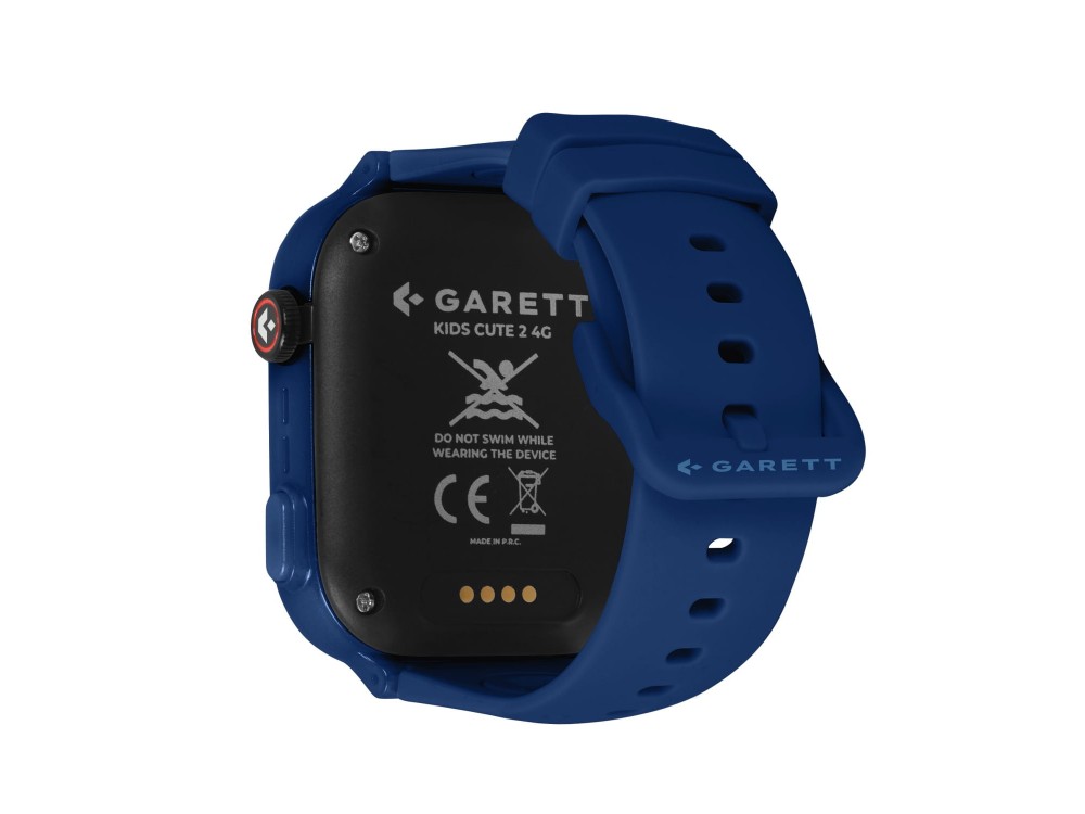 Garett Kids Cute 2 4G, Children's Ultra-thin Smartwatch with 1.83" Screen, GPS, 7 Games & Face Unlock, Blue