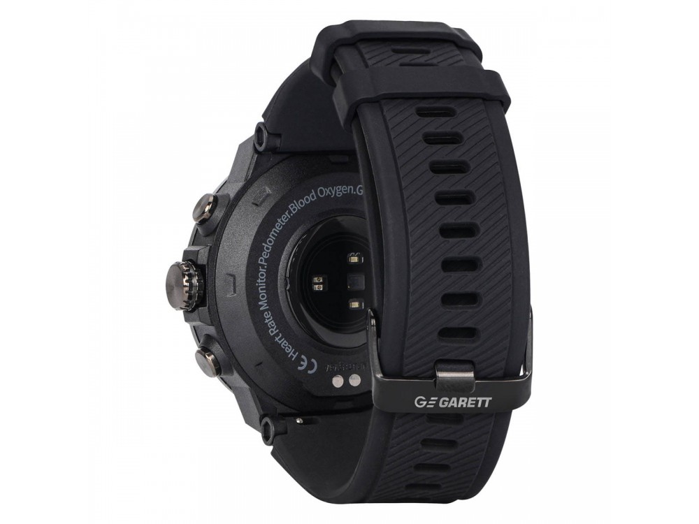 Garett GRS Pro Smartwatch, IP68 with AMOLED Display, GPS, Sports Mode, Durable Strap & Battery Life up to 7 Days, Black