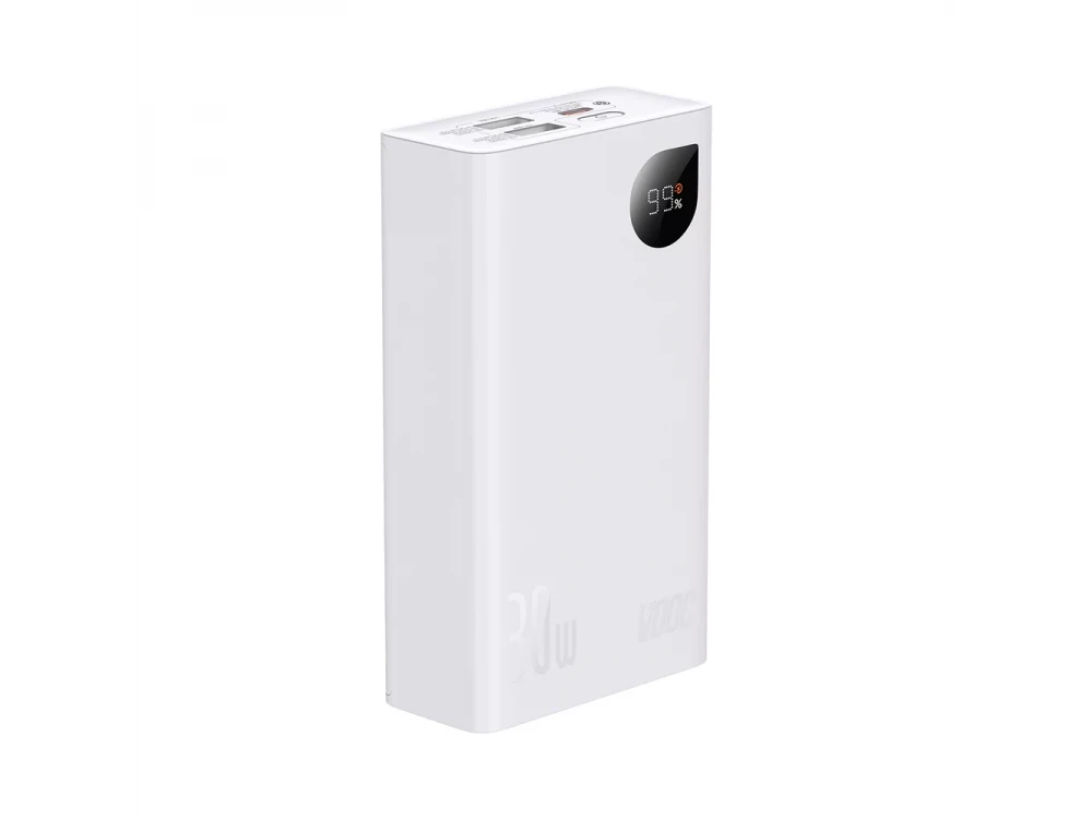 Baseus Adaman2 Power Bank 20000mAh 30W με 2 Θύρες USB-A & 1 Θύρα USB-C Power Delivery / Quick Charge 3.0, White