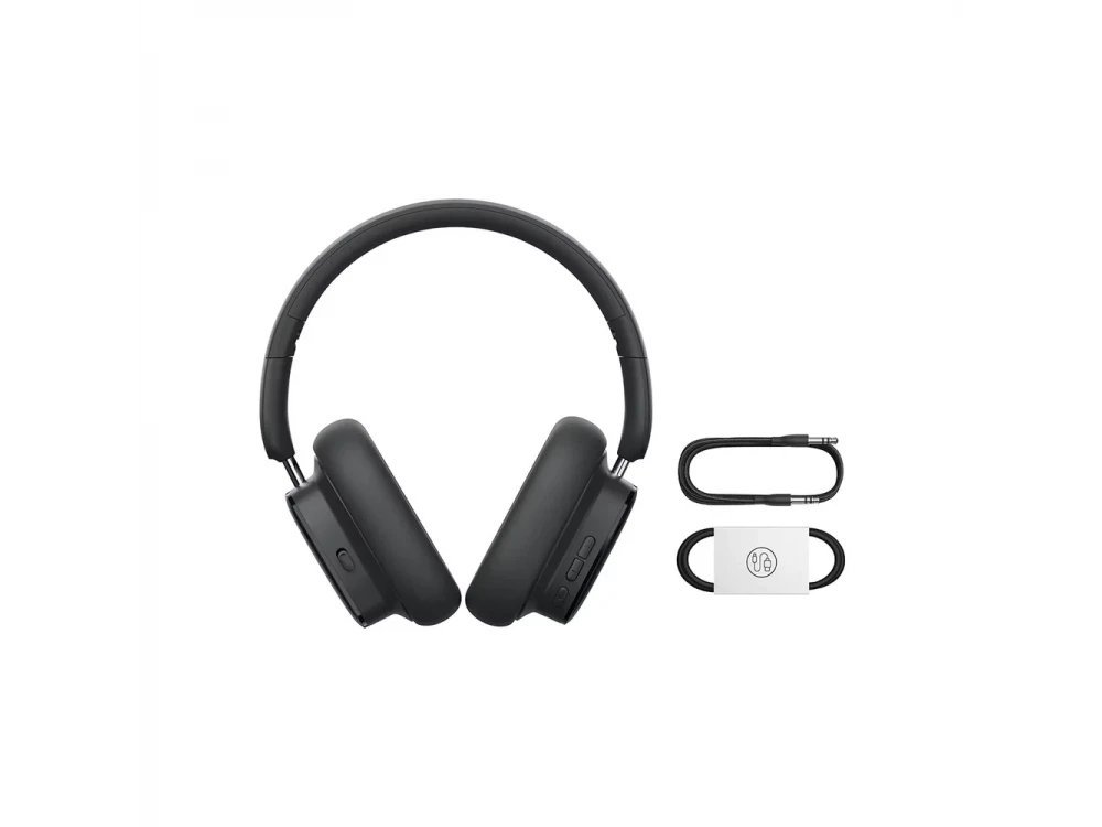 Baseus Bowie H1i ANC Bluetooth 5.3 Headphones, Dual Hi-Res 3D Spatial Audio & 100Η Playtime, Black