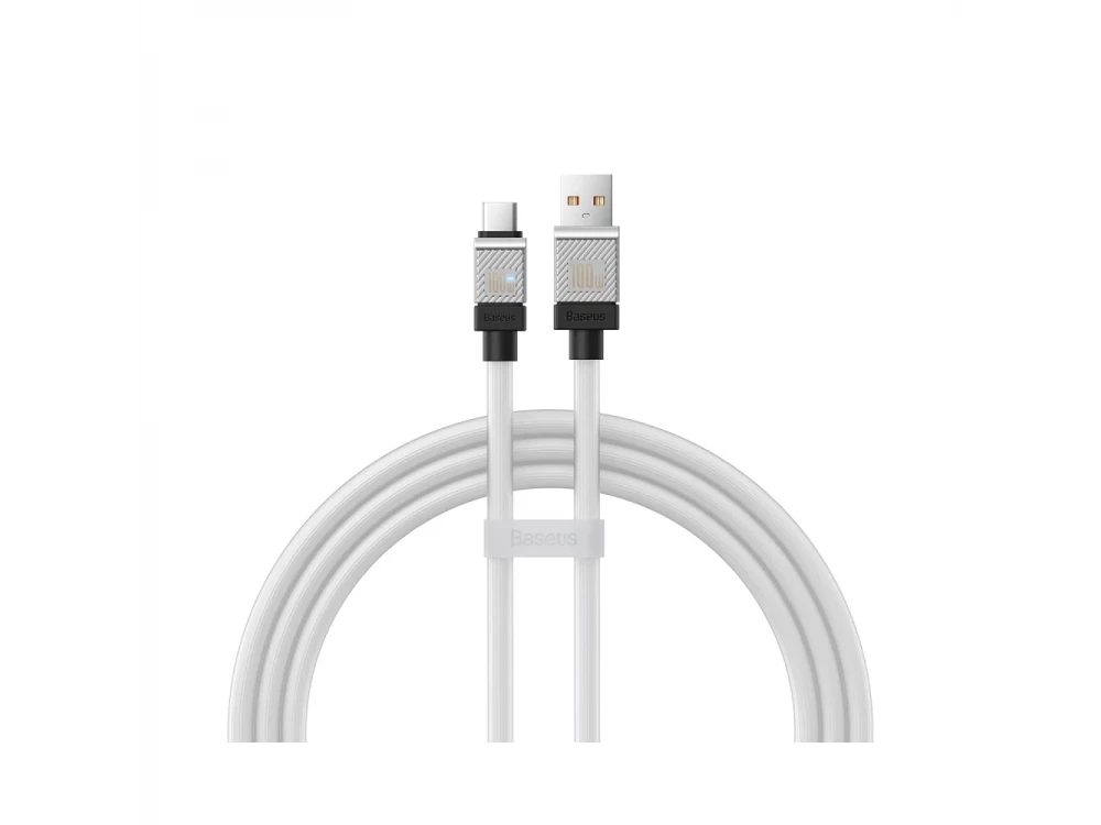 Baseus Coolplay Καλώδιο USB-C σε USB-A 100W, 1μ. με Διπλή Πλέξη, White