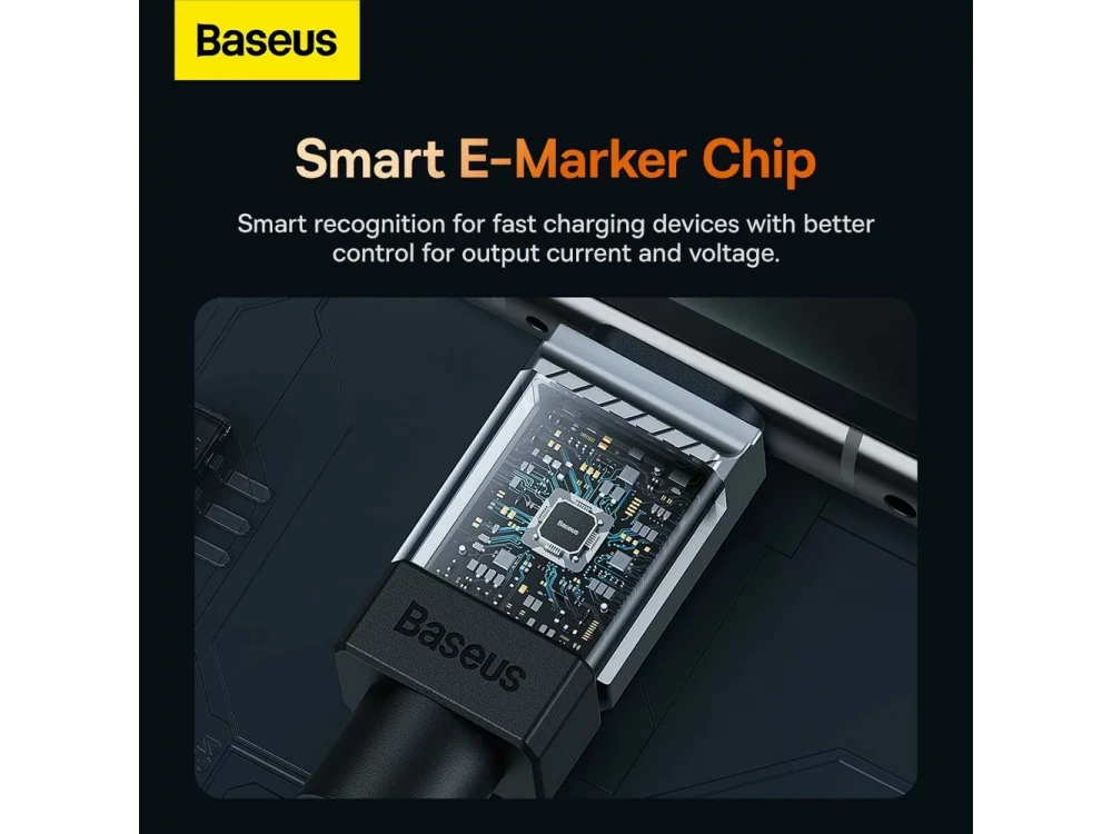 Baseus Coolplay Καλώδιο USB-C σε USB-C 100W, 2μ. με Διπλή Πλέξη, Black