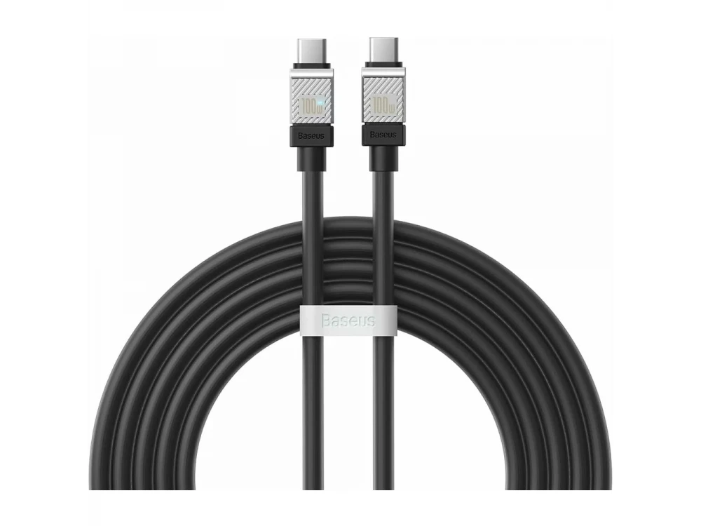 Baseus Coolplay Καλώδιο USB-C σε USB-C 100W, 2μ. με Διπλή Πλέξη, Black