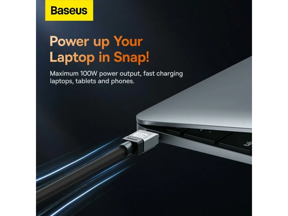 Baseus Coolplay Καλώδιο USB-C σε USB-C 100W, 2μ. με Διπλή Πλέξη, Black