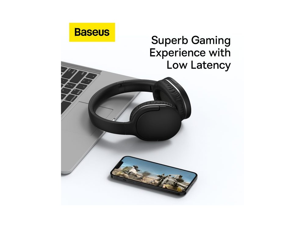 Baseus Encok D02 Pro Bluetooth 5.3 Ακουστικά, Low Latency & 50Η Playtime, Black