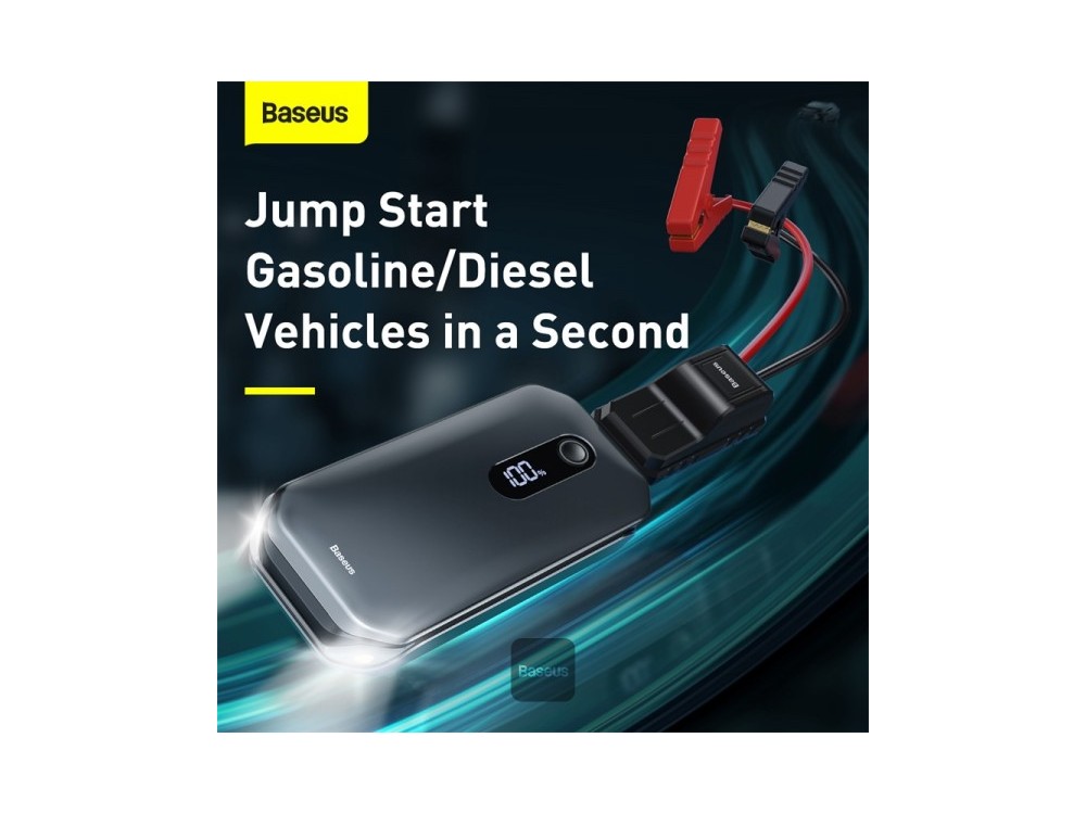 Baseus Super Energy Pro Jump Starter, Φορητός Εκκινητής Μπαταρίας Αυτοκινήτου 12000mΑh, με Power Bank / USB / Φακό