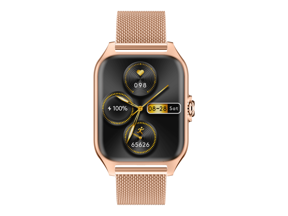 Garett GRC Activity 2 Smartwatch με AMOLED Display, Voice Assistant, Smart App, Παλμογράφο & Μπαταρία έως 7 Ημέρες, Gold Matt