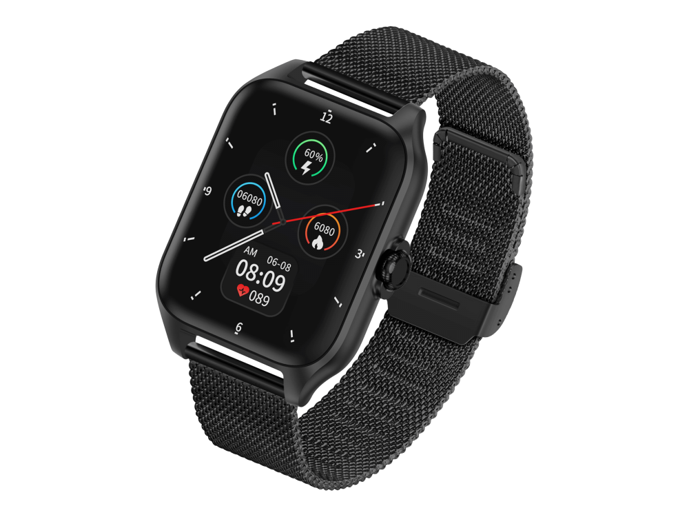 Garett GRC Activity 2 Smartwatch με AMOLED Display, Voice Assistant, Smart App, Παλμογράφο & Μπαταρία έως 7 Ημέρες, Black Matt