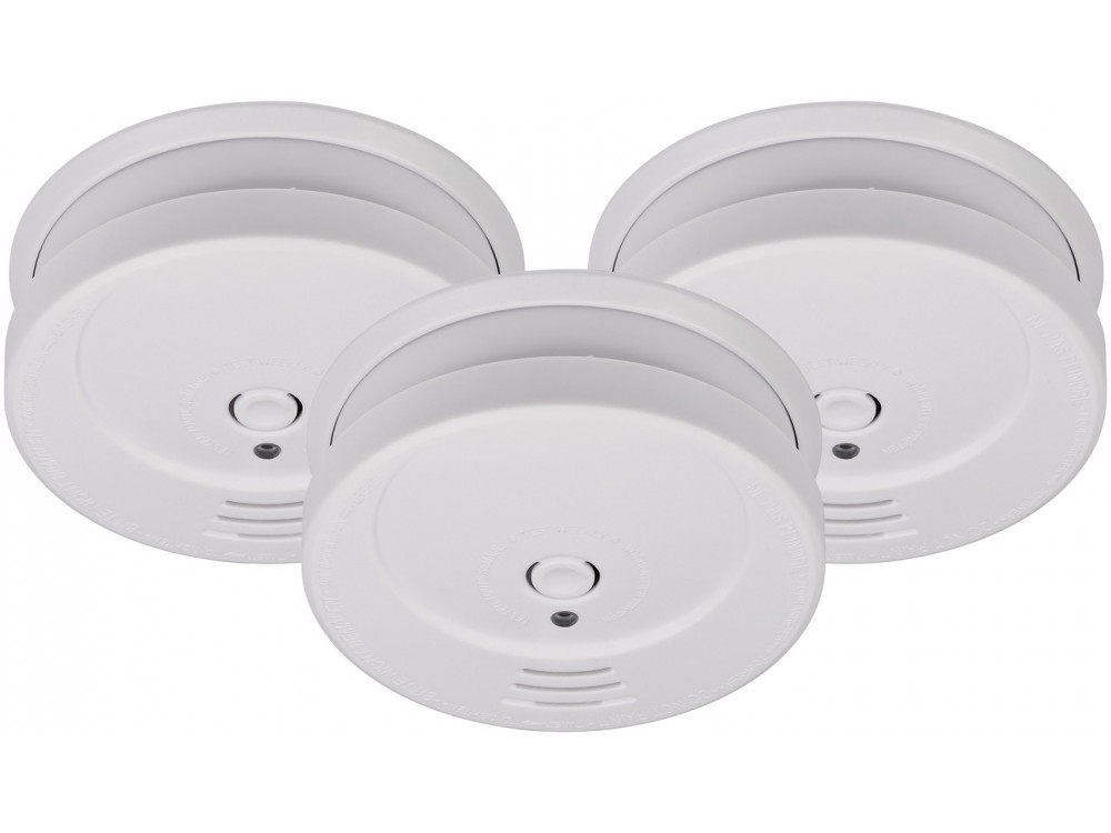 Brennenstuhl Σετ των 3 Smoke Detector RM C 9010, Αυτόνομος Ανιχνευτής Καπνού & Alarm with replaceable battery