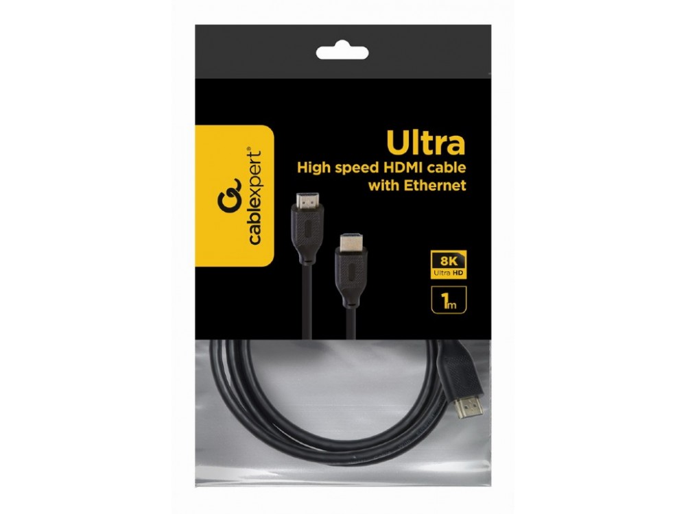 Cablexpert HDMI v2.1 8Κ@60Hz, eARC, 48Gbps, HDR, Καλώδιο 1μ.