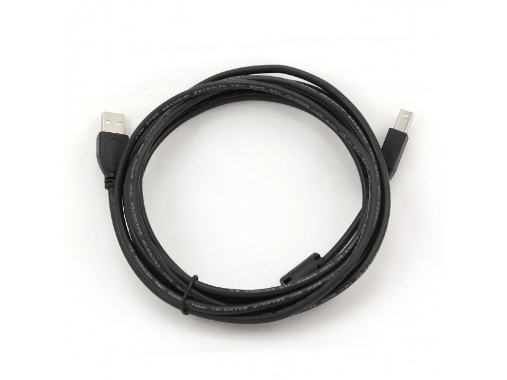 Cablexpert USB 2.0 σε USB-B Καλώδιο Printer / Scanner Cable 3μ., Μαύρο