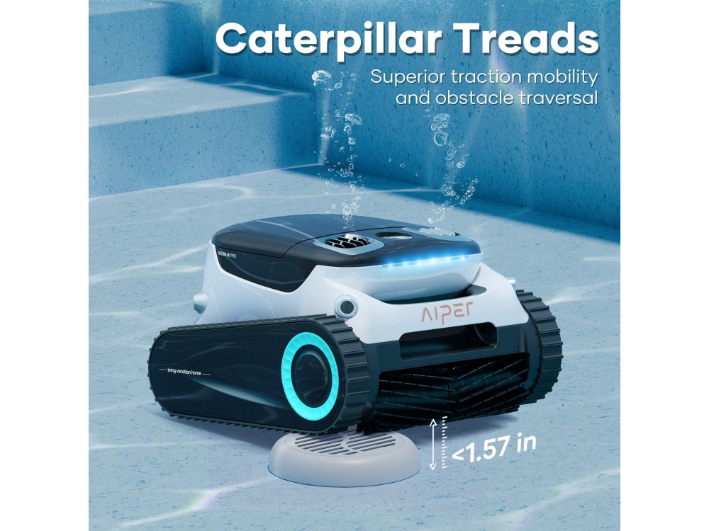 AIPER Scuba N1 Pro Cordless Robotic Pool Cleaner, Σκούπα Ρομπότ για Πισίνες έως 200m2 με Διάρκεια Μπαταρίας έως 180 Λεπτά