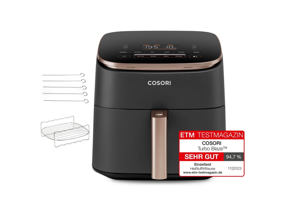 Cosori TurboBlaze™ Chef Edition Air Fryer, DC Motor Φριτέζα Αέρος XXL 6lt, 360° Air Circulation, Έως 230°C, με Recipe Book