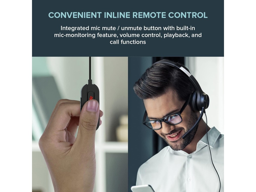 Creative Chat USB On-Ear Ακουστικά Multimedia με Μικρόφωνο NC, Swivel-To-Mute & Σύνδεση USB-C