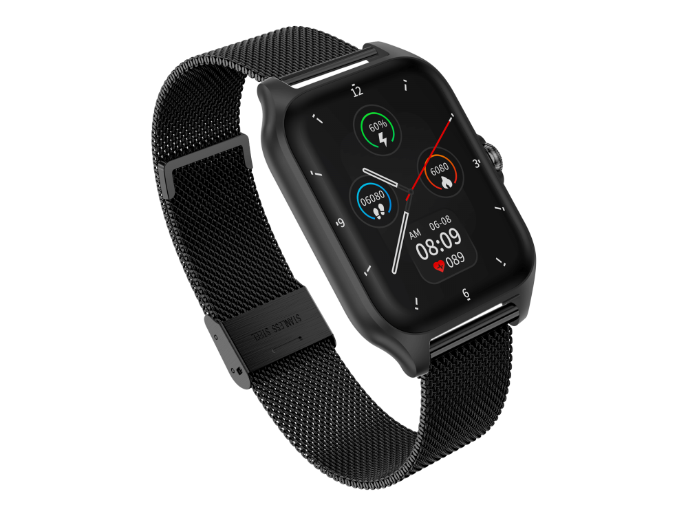 Garett GRC Activity 2 Smartwatch με AMOLED Display, Voice Assistant, Smart App, Παλμογράφο & Μπαταρία έως 7 Ημέρες, Black Matt