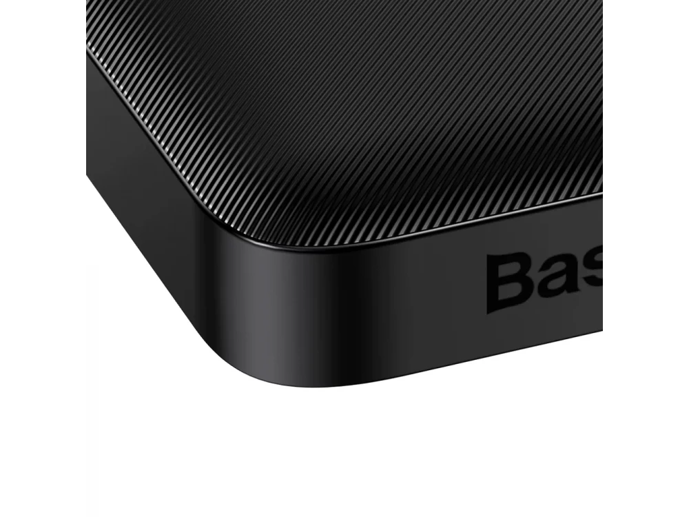 Baseus Bipow Overseas Edition Power Bank 10000mAh 20W με Power Delivery / QC3.0 & Micro USB Καλώδιο 25cm, Black