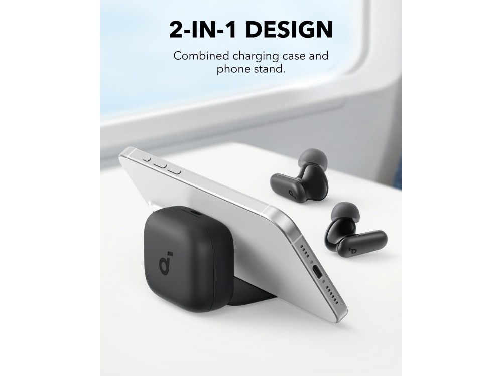 Anker P30i In-ear Bluetooth Ακουστικά IP54, με Smart NC, 2-in-1 Θήκη/Stand & Διάρκεια Μπαταρίας έως 10 Ώρες, Μαύρα